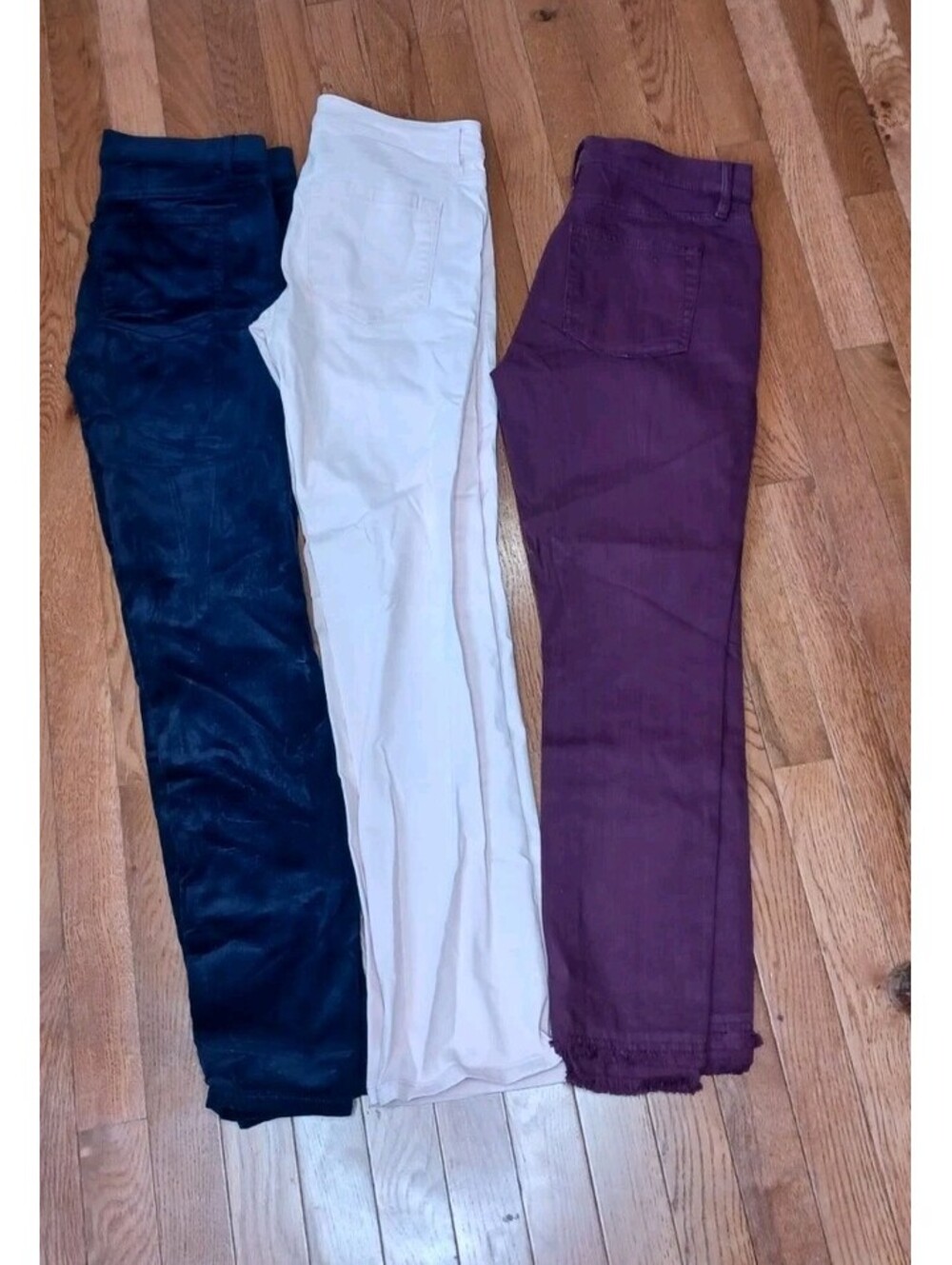 Lot of 3 LOFT Skinny Pants Size 2 Pink Navy Maroon EUC Women's